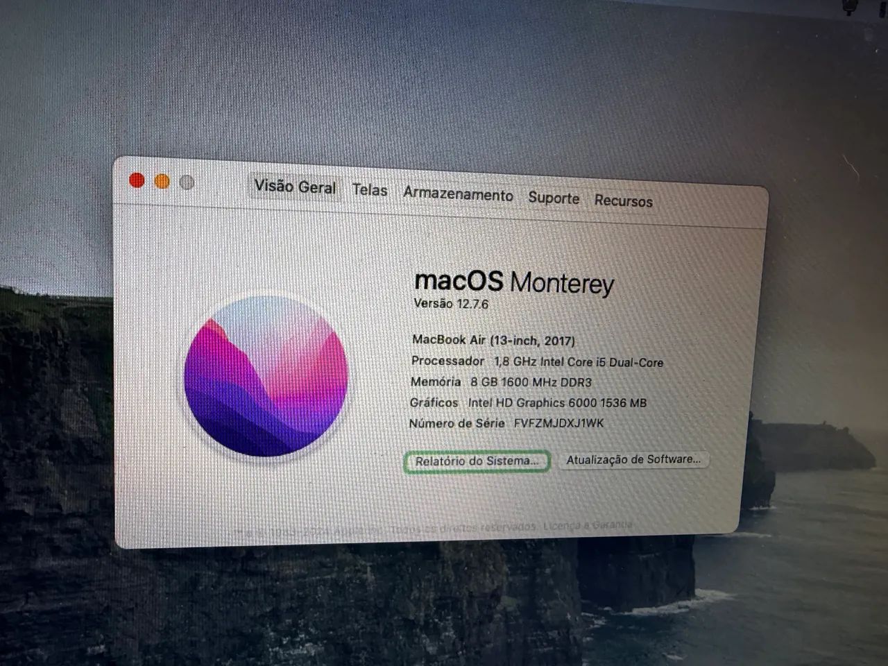 MacBook Air 2017 com poucos ciclos de bateria - Foto 5