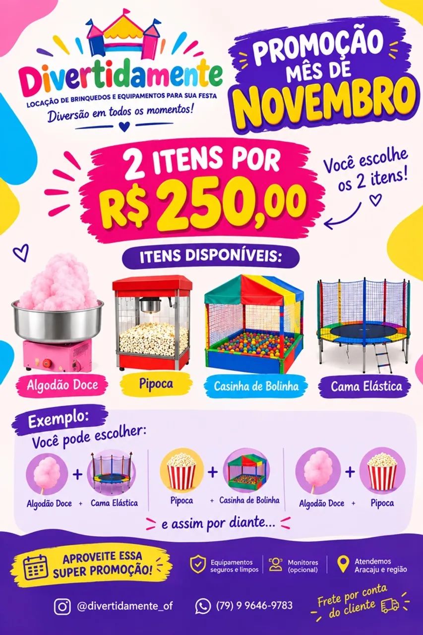Aluguel de cama elástica piscina de bolinha  pipoca algodão doce - Foto 2