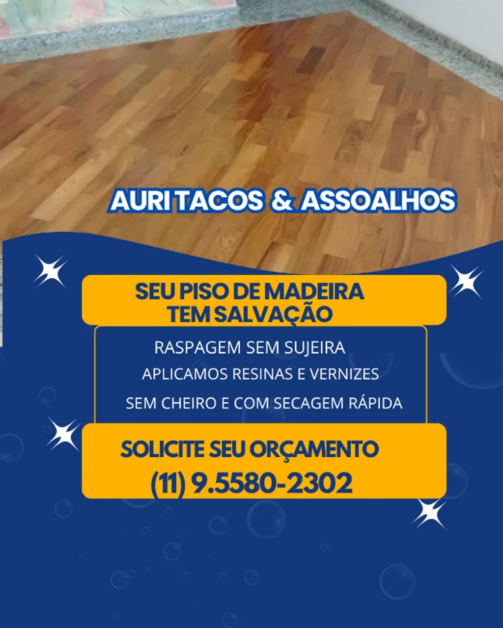 Restauração de piso de madeira 