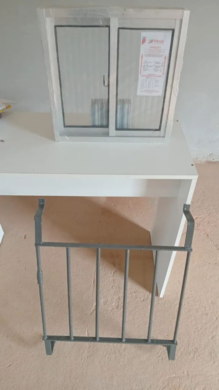 JANELA DE BANHEIRO 40X40 + GRADE DE PROTEÇÃO DE 50X50 CONJUNTO COMPLETO PROMOÇÃO 