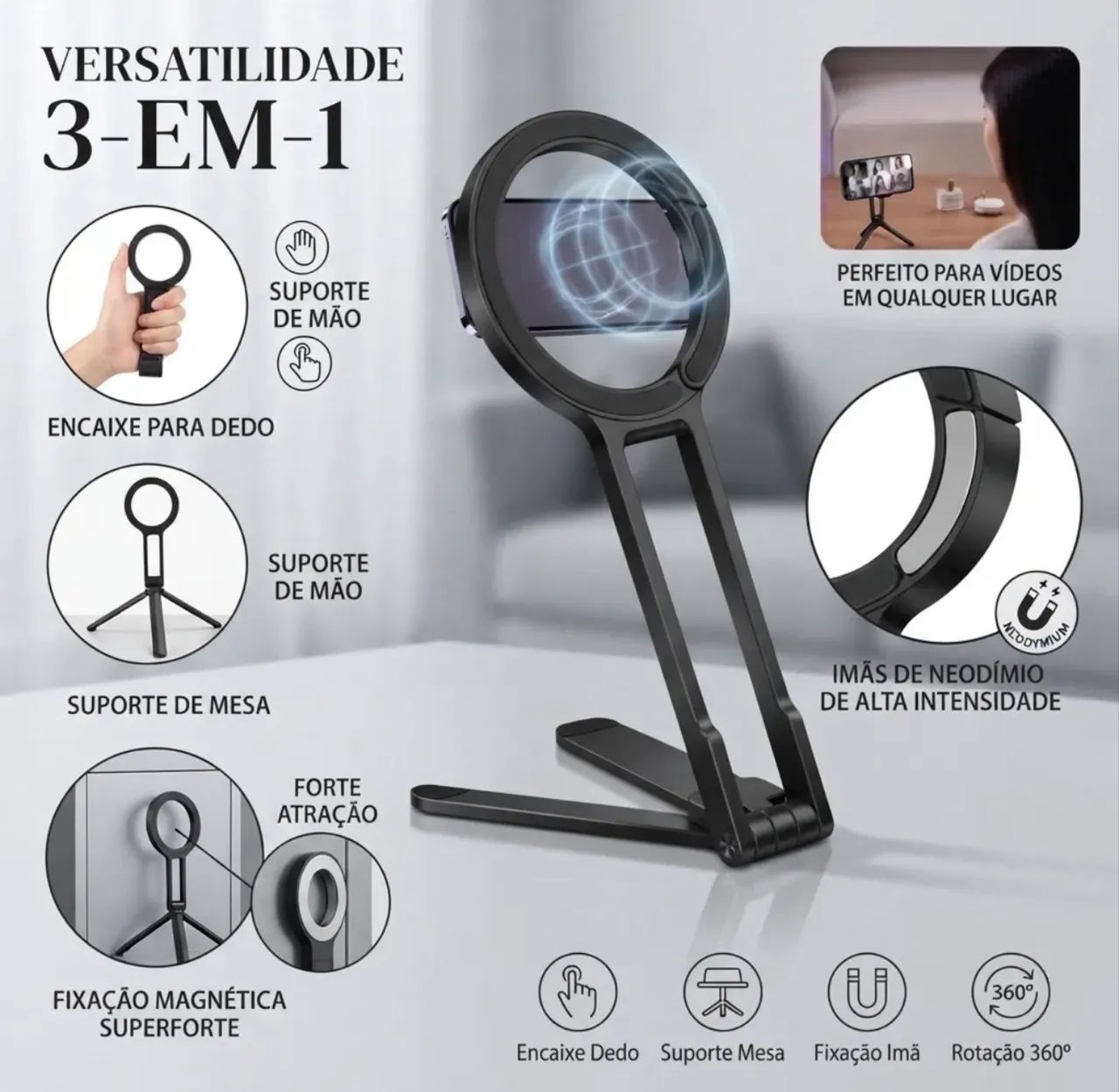 Mini Tripé Magnético Ulanzi MA38 - Foto 3