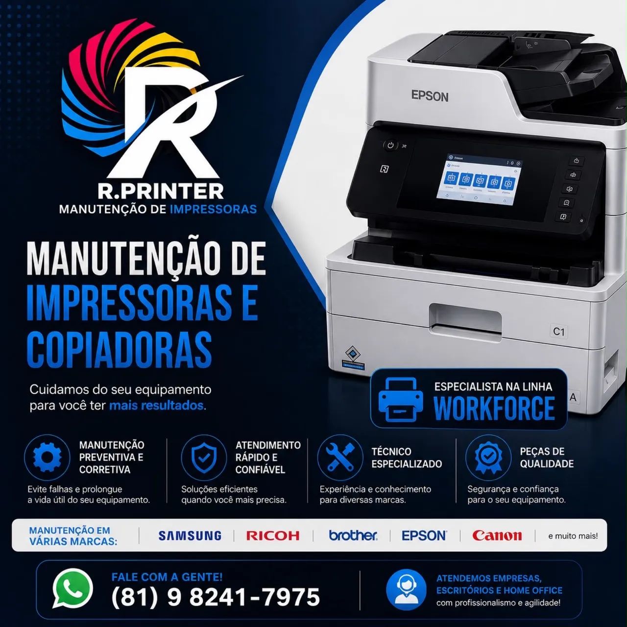 Manutenção em todas linhas workforce 