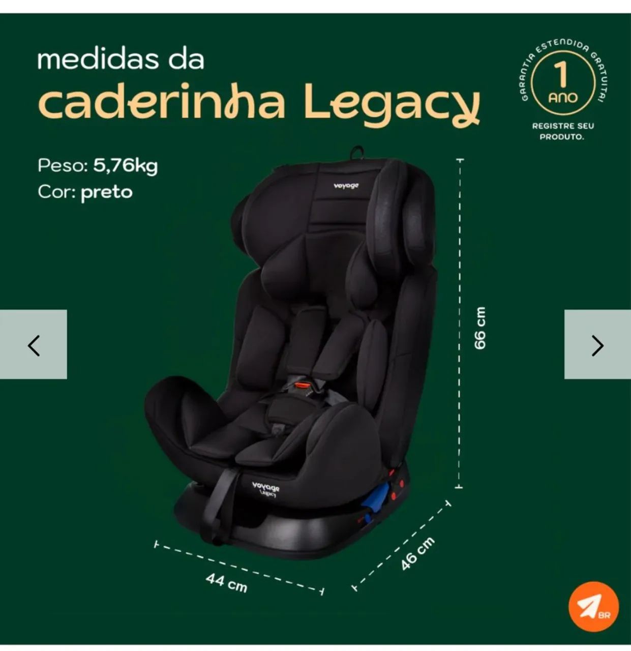 Cadeirinha para Carro Voyage Legacy - Foto 2