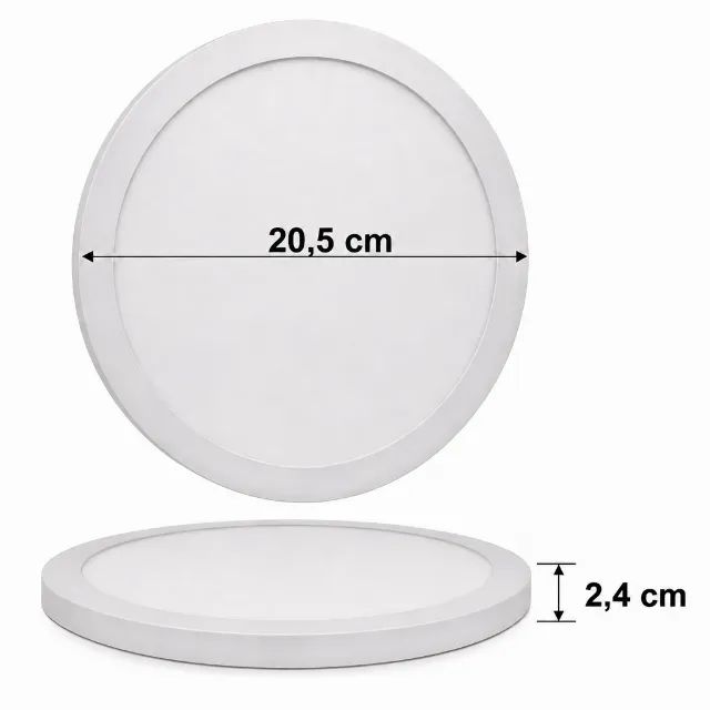 Painel Luminária Led Redondo Sobrepor Slim 18w 6500k BF  - WhatsApp: * - Foto 2