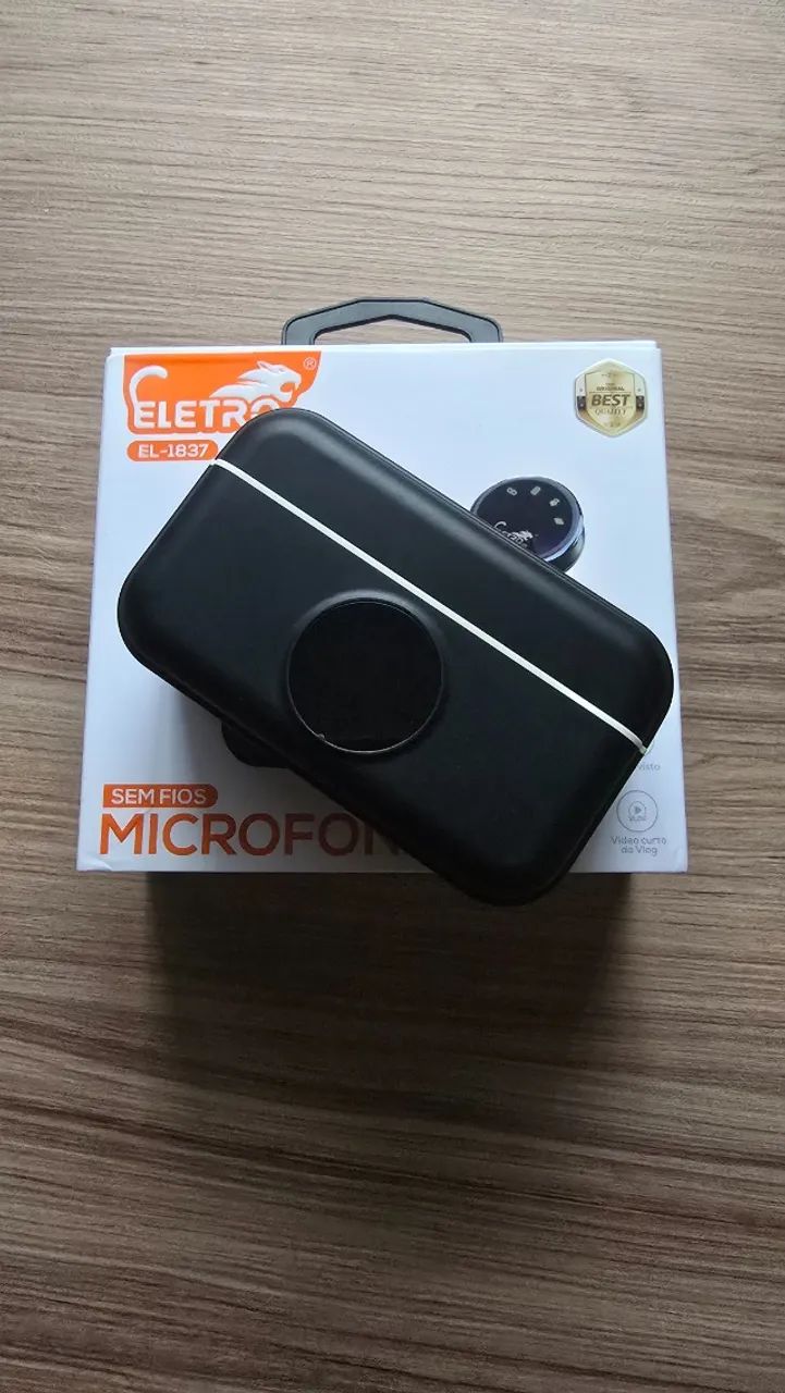 Microfone Lapela Sem Fio Eletro Mex El-1837 - Usb C Cor Preto