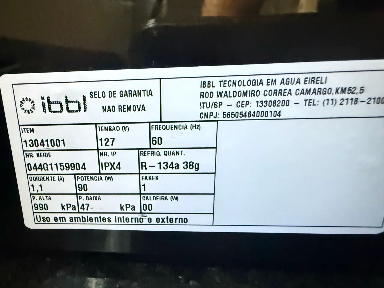 Bebedouro IBBL compressor (para vaso de 20l)