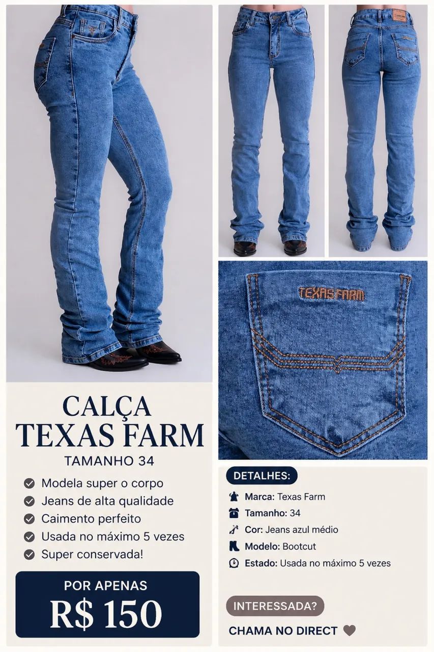 Calça feminina Texas farm 