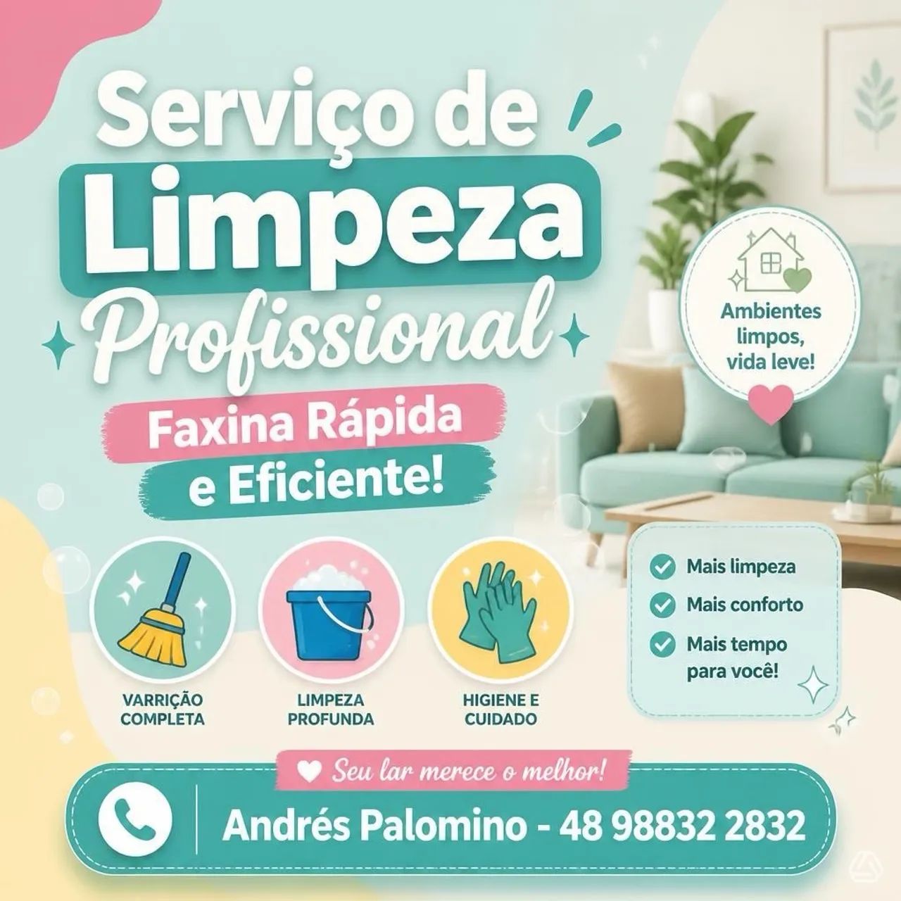 Limpeza rápida e eficiente 