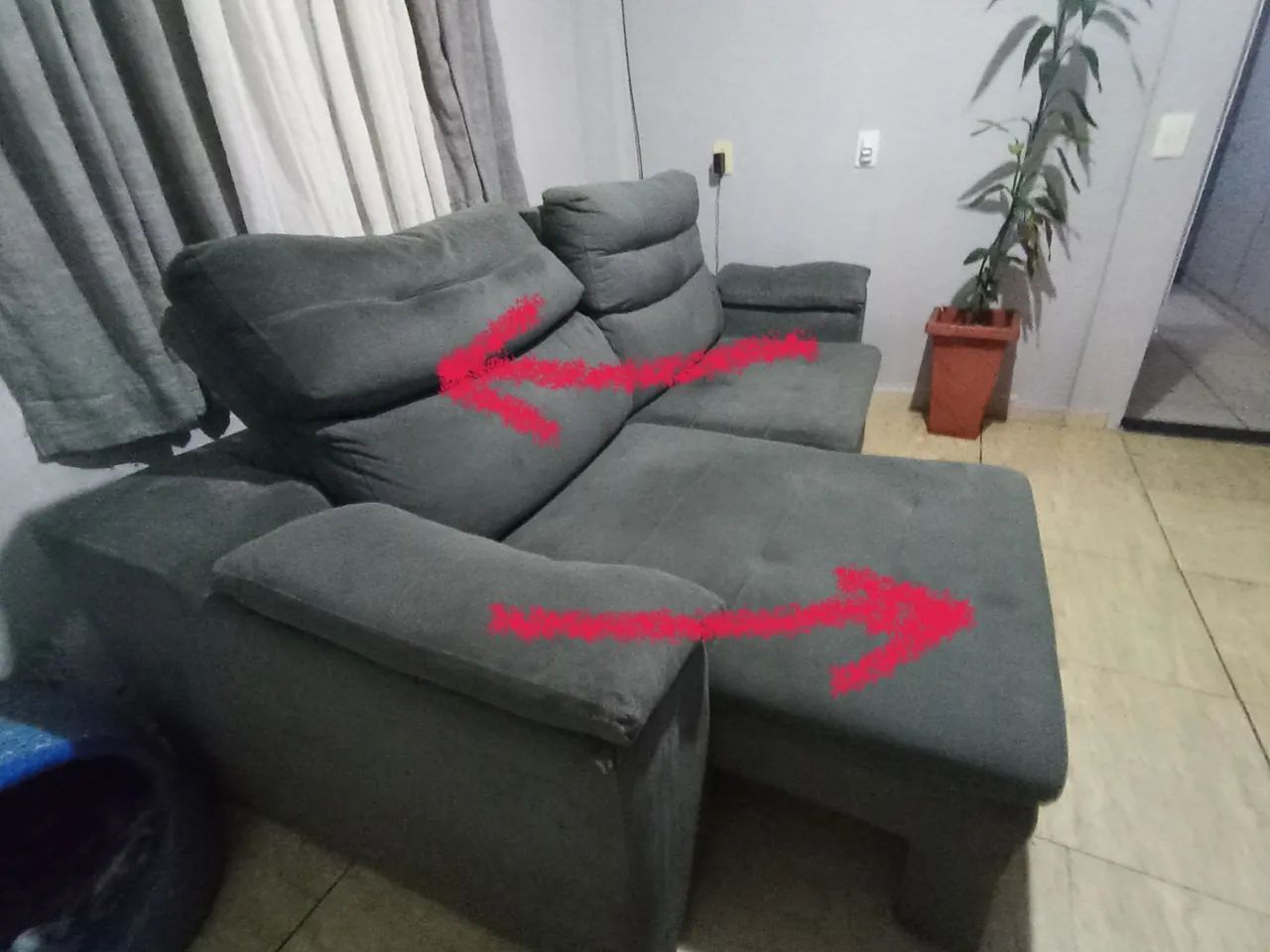 Sofá retrátil e reclinável estado de novo 