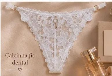Conjunto Maitê de Renda Floral Branco | Sem Bojo, Com Aro e Detalhe Exclusivo - Foto 3