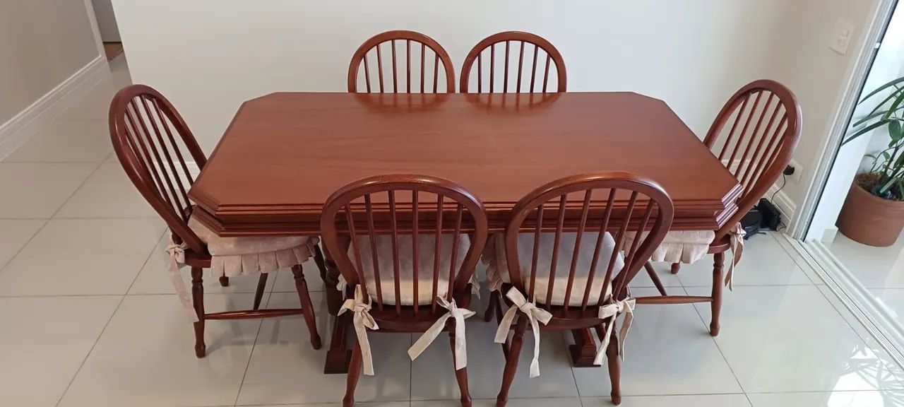 Mesa colonial rústica elegante móveis de Gramado com 6 cadeiras - Foto 5