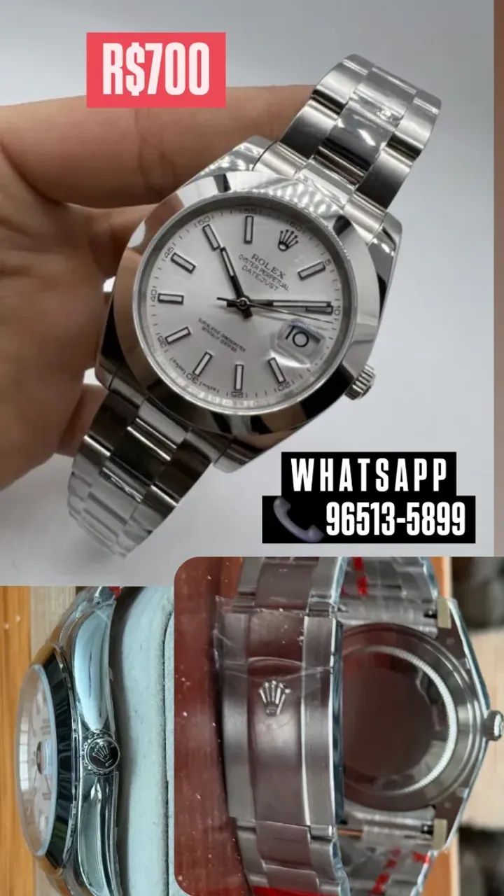 Relógio ROLEX DATEJUST AUTOMÁTICO MOSTRADOR BRANCO 41MM - Foto 3