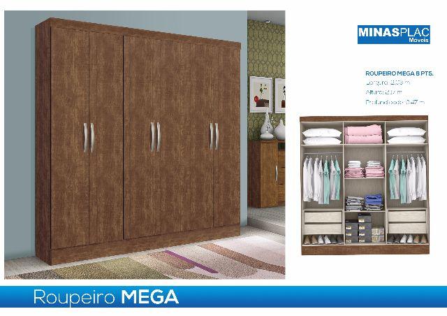Guarda Roupa Roupeiro Mega 6 Portas 2,17 X 2,03 (Em Até 12 X Sem Juros)