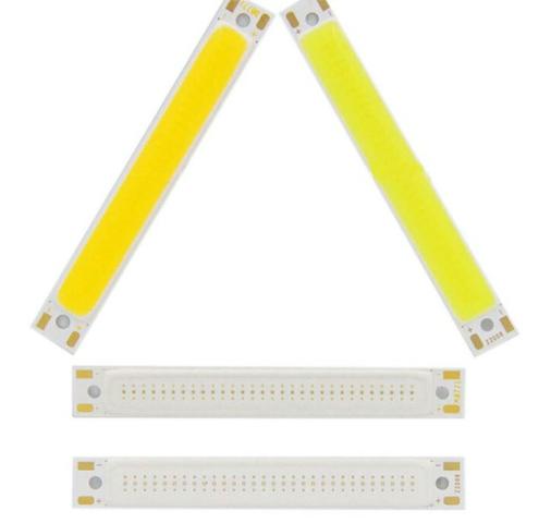 COD-CP30 KIT 2 Barras Led 60X8MM Cob Drl 3w 3-3.7v Branco Quente Arduino Automação