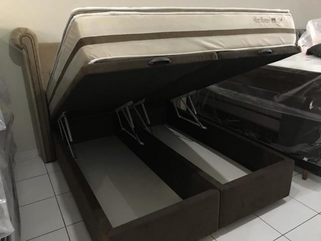 Cama Box Baú Queen c/ Colchão Gazin Love Cashemere em Molas Ensacadas - Foto 5