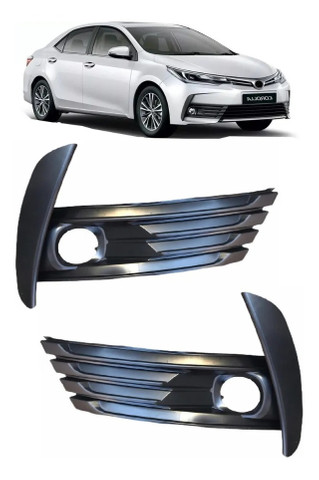 Par Grade Moldura Milha Preta Com Furo Corolla 2018 2019