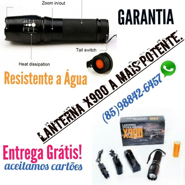 Super lanterna potente x900 garantia e entrega grátis 