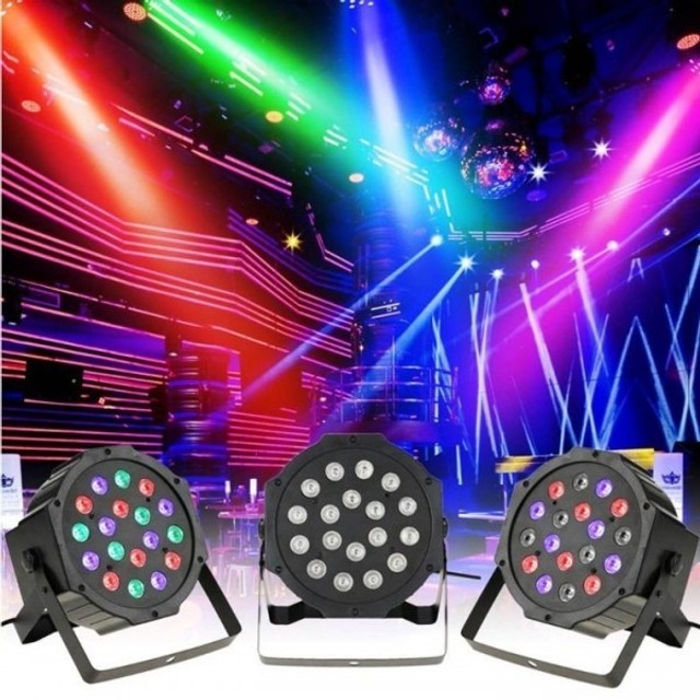 Canhão Refletor 18 Led Rgb Jogo De Luz Dj Festa Lk-184 LuaTek
