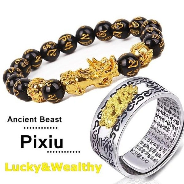 Prosperidade Pulseira e Anel Fengshui Pixiu Original - Foto 2