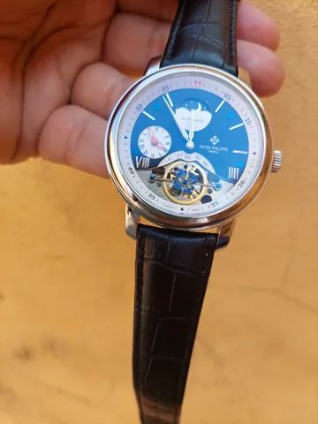 Relogio Patek Calatrava Tourbillon Pulseira Couro - Foto 3
