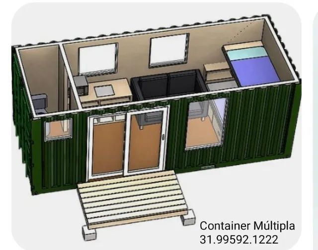 Container Casa Pronta kit net em BH sitio chacara etc modelos diversos ou projetos - Foto 4