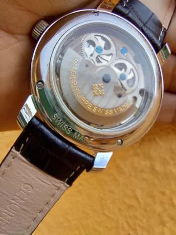 Relogio Patek Calatrava Tourbillon Pulseira Couro - Foto 4