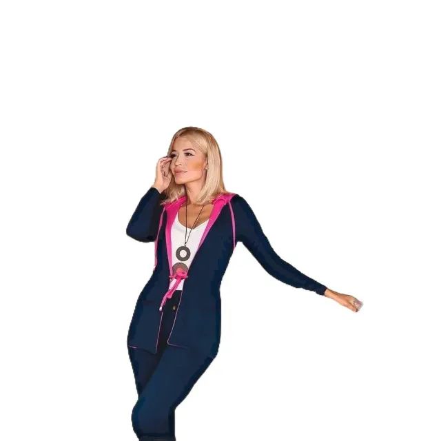 Conjunto feminino moletinho calça + parka com capuz moda tendência - Foto 5