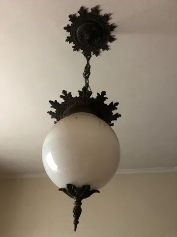 Lustre antigo em bronze  - Foto 5