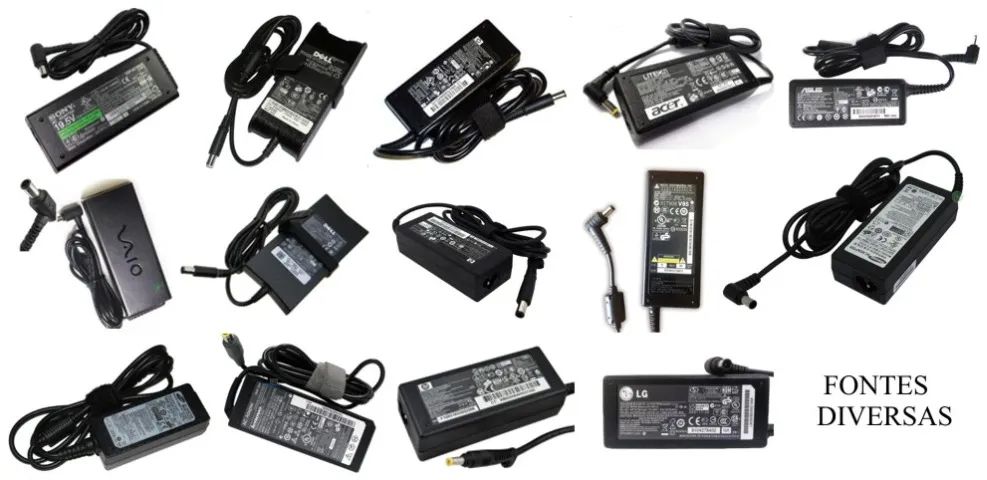 Fonte para Notebook Acer Asus Dell Hp Lenovo Lg Positivo Samsung Sony Itautec Toshiba