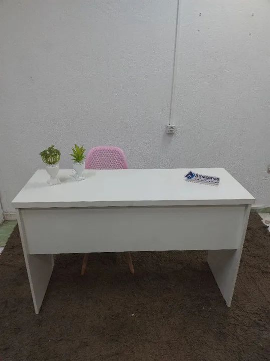 Mesa reta branca para escritório - Foto 5