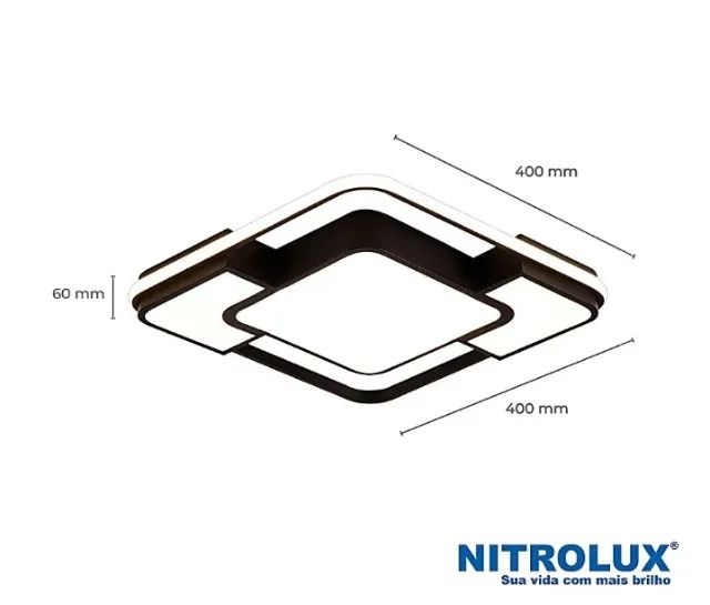 5003 | Plafon Sobrepor Geo-001P 48W 3 Em 1 Nitrolux - Foto 2