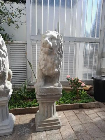 Par de Leão em cimento com colunas para decoração  - Foto 3