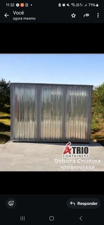 Container galvanizado 3x1.5x2.20 desmontável  - Foto 2