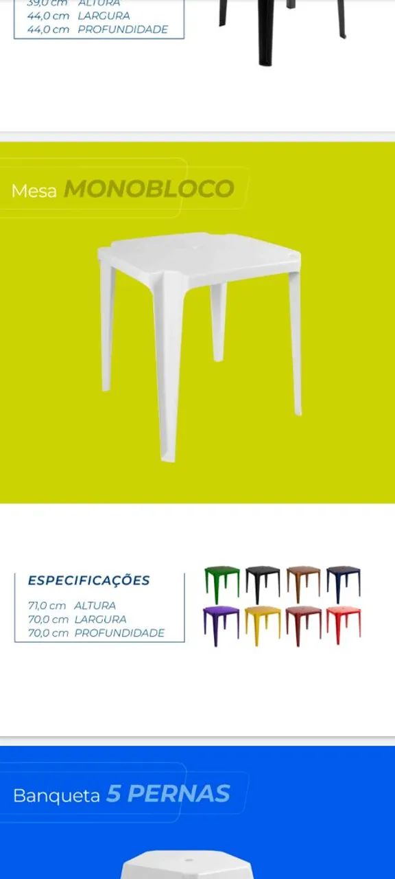 Mesas e cadeiras plásticas  - Foto 5