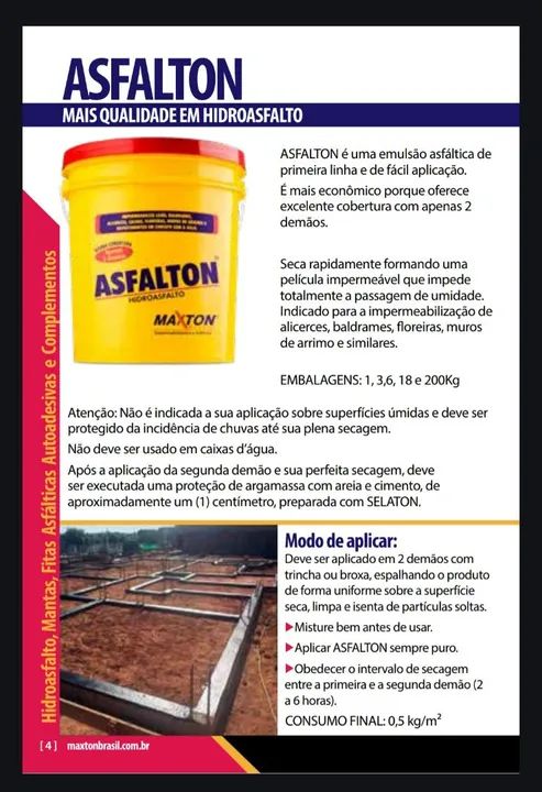 Impermeabilizante Asfalton hidroasfalto 18kg