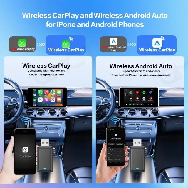 Adaptador Sem Fio Apple Car Play / Android Auto Wireless - Foto 4