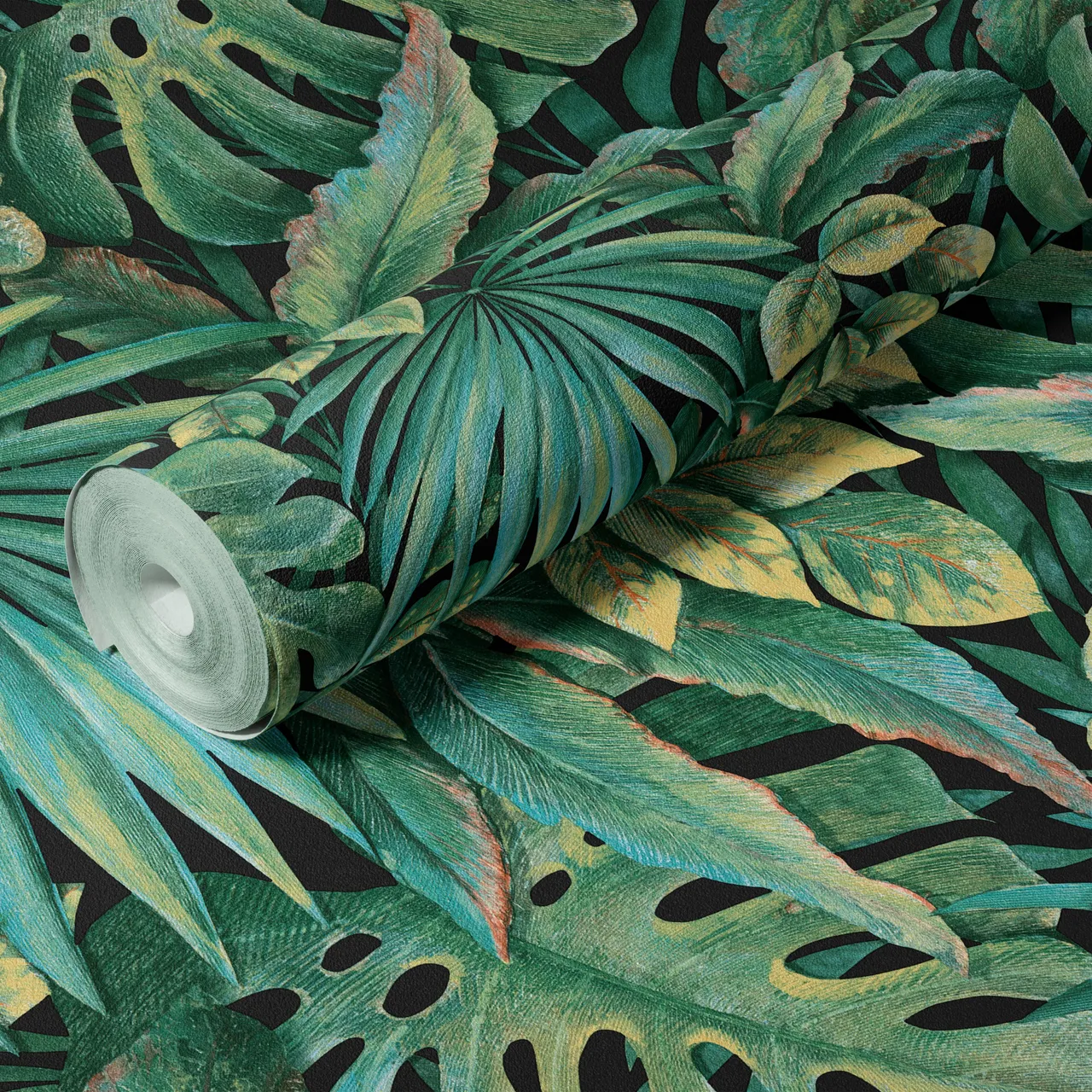Papel de Parede Tropical - Folhas Verdes vinílico importado
