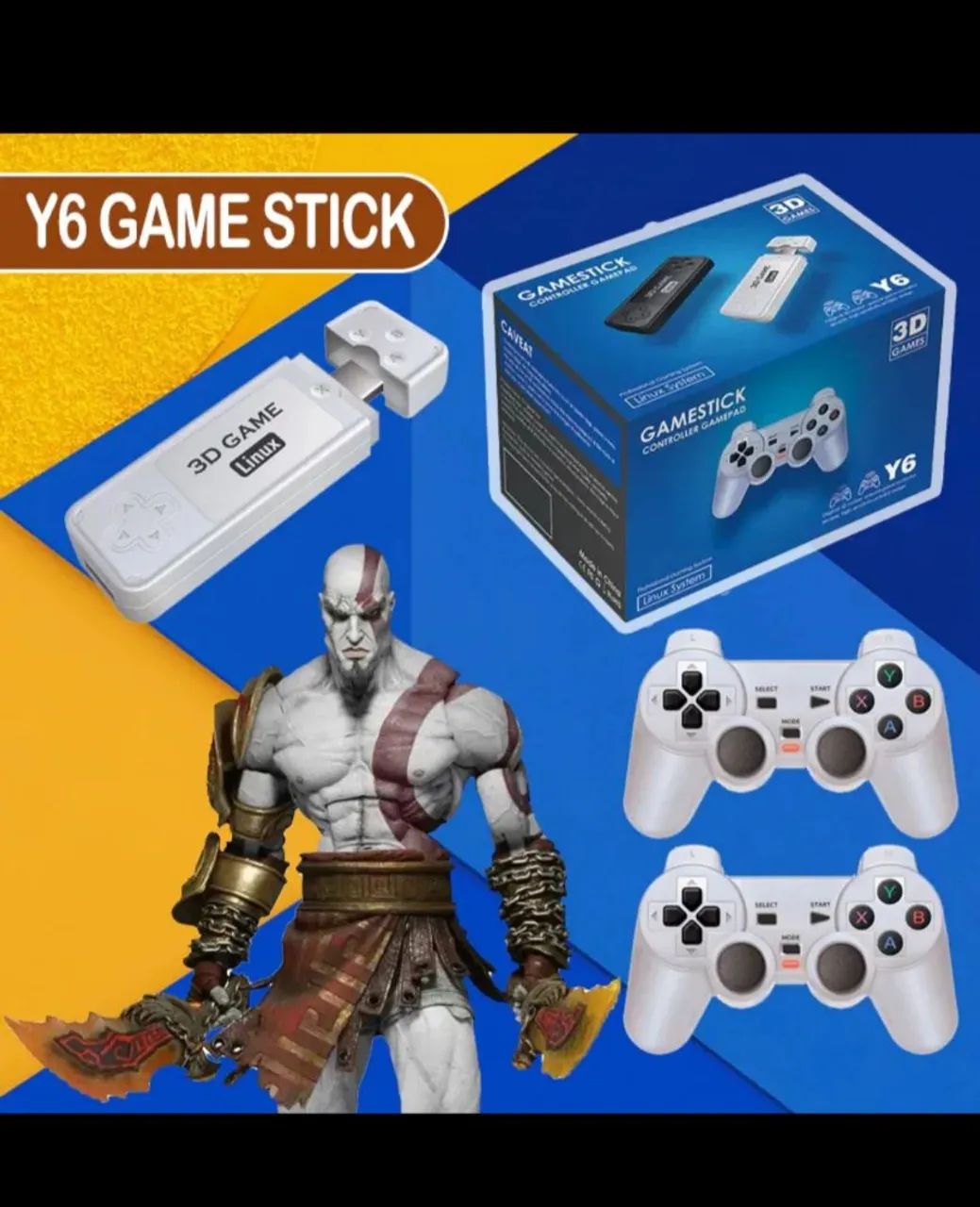 Vídeo Game Gamestick 4K Y6 com 2 Controles sem Fio - Foto 3