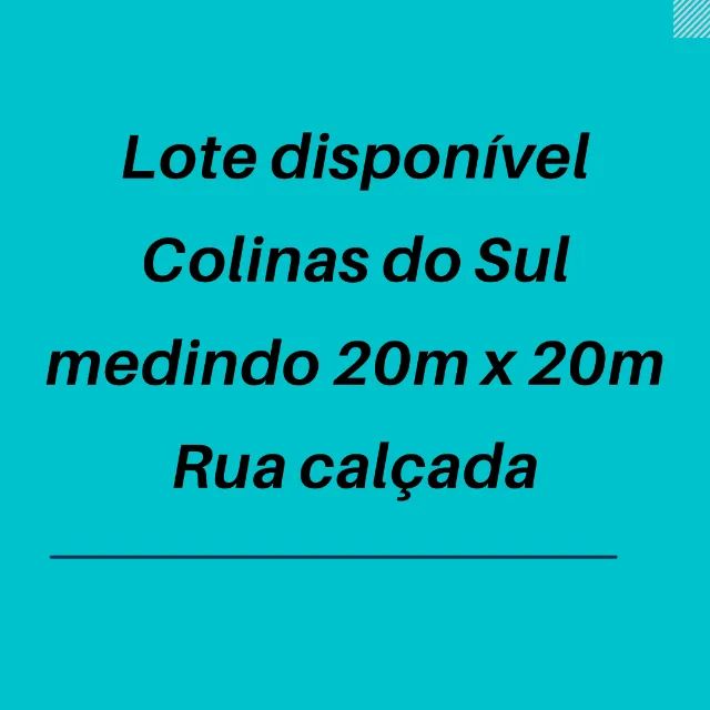 Lote 20 x 20 no Colinas do Sul