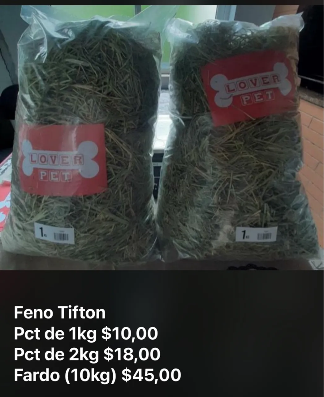 Feno Tifton Lover Pet - Pacotes e Fardos