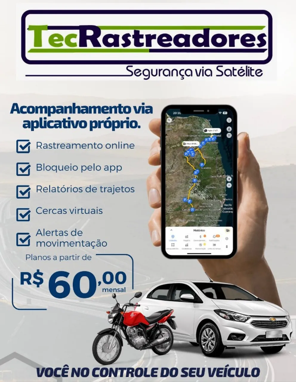 Localização em Tempo Real e Bloqueio Remoto!! Controle Total na Palma da Mão