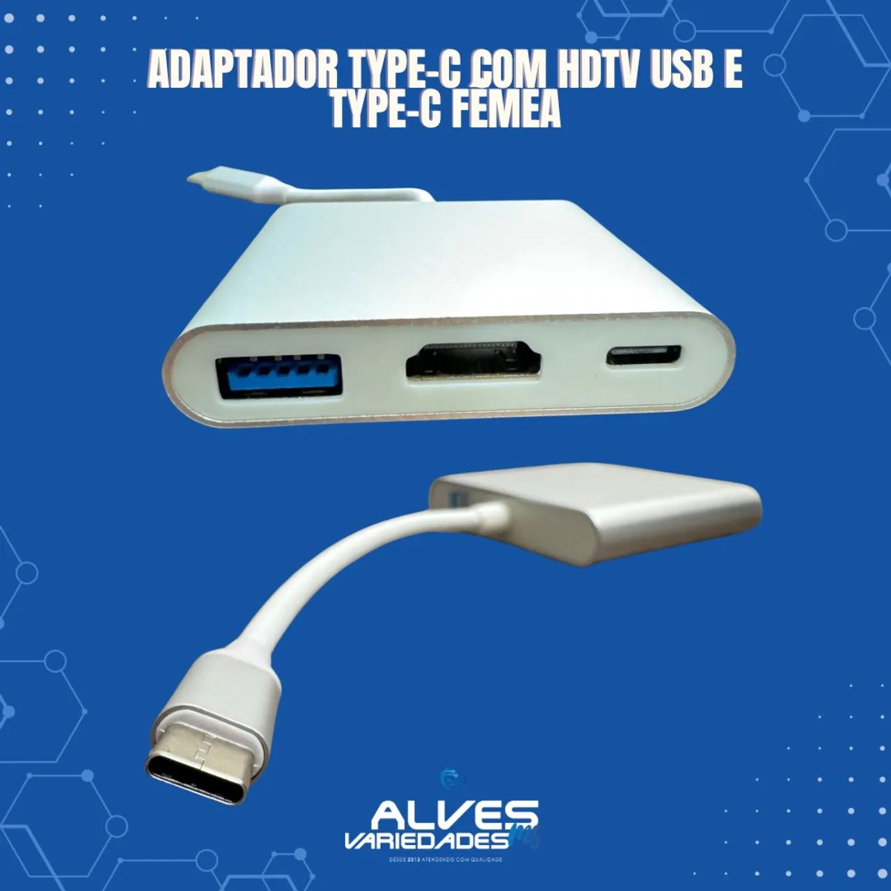Adaptador Conversor Tipo-C Para HDMI Com USB