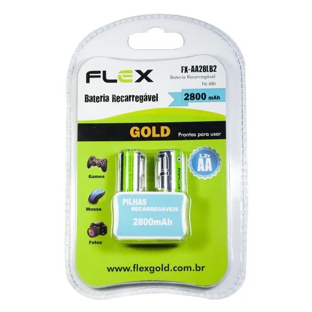 Pilha Recarregável AA 2UND Flex FX-AA28B2 - WZetta
