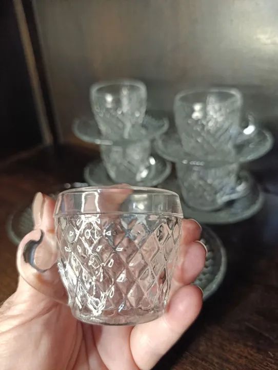 Jogo de xícara de café em vidro transparente - Foto 4