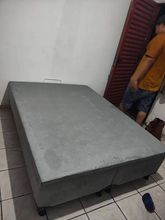 Box baú casal repartido 138*188 -Revestimento Corino ou suede- - Foto 3