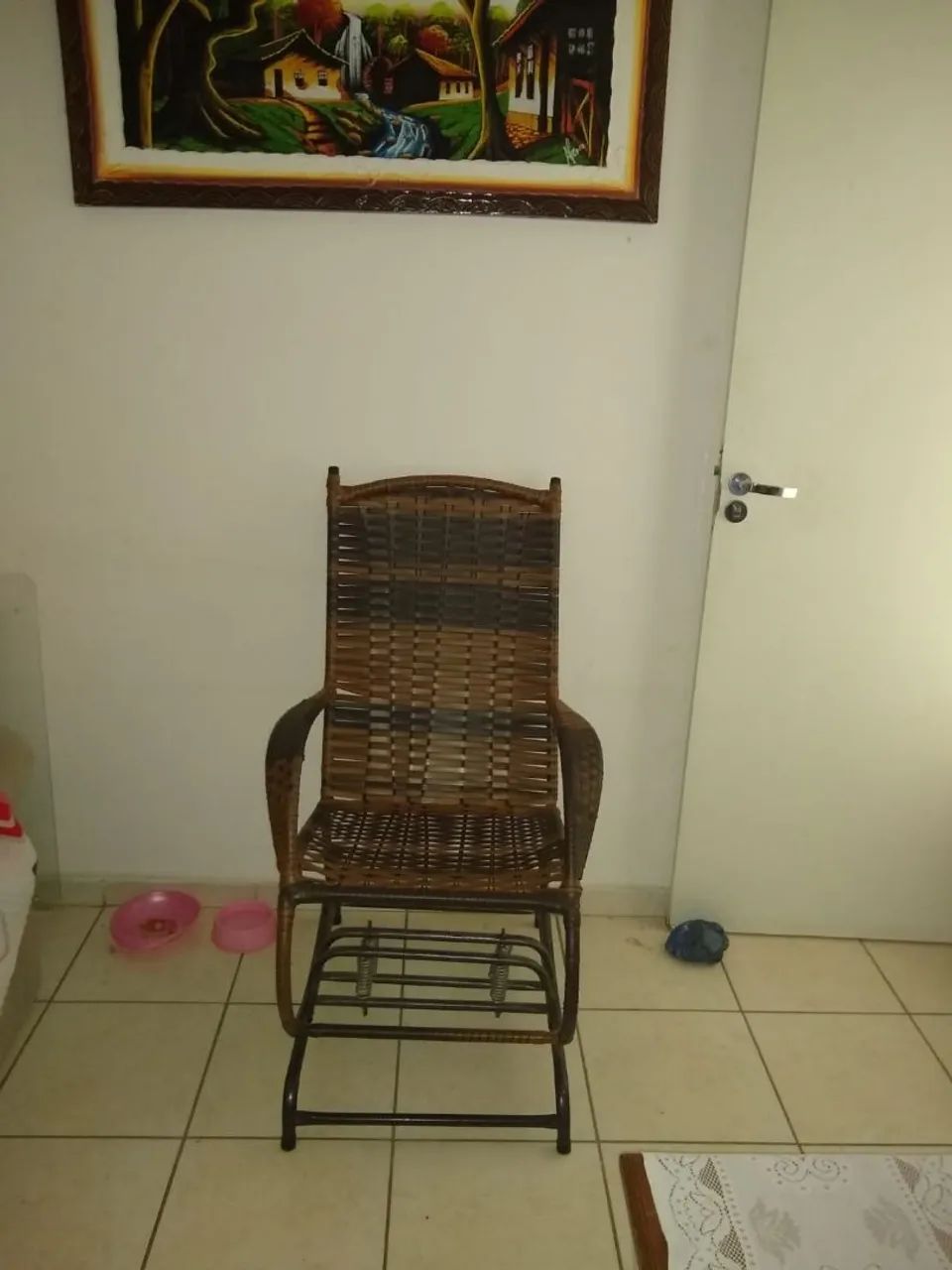 Cadeira de balanço em vime - Foto 5