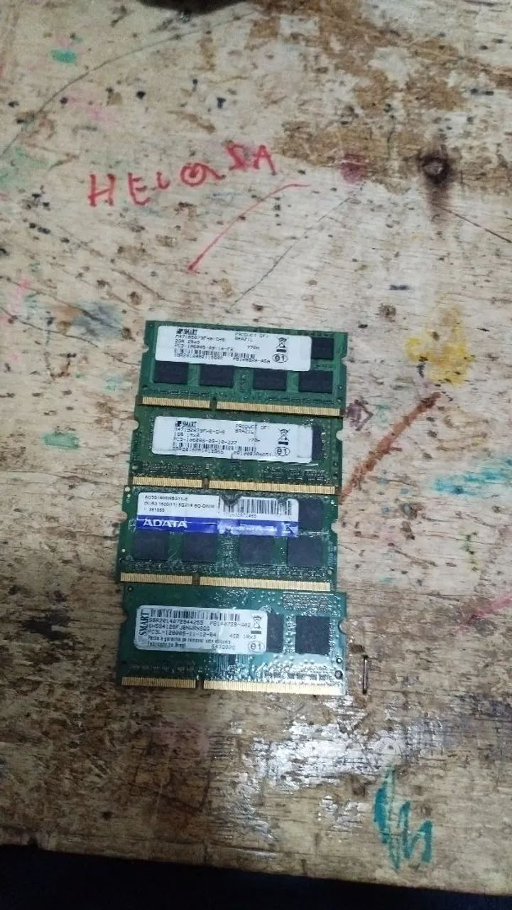 Memórias RAM DDR2 e DDR3 (AData e Smart)