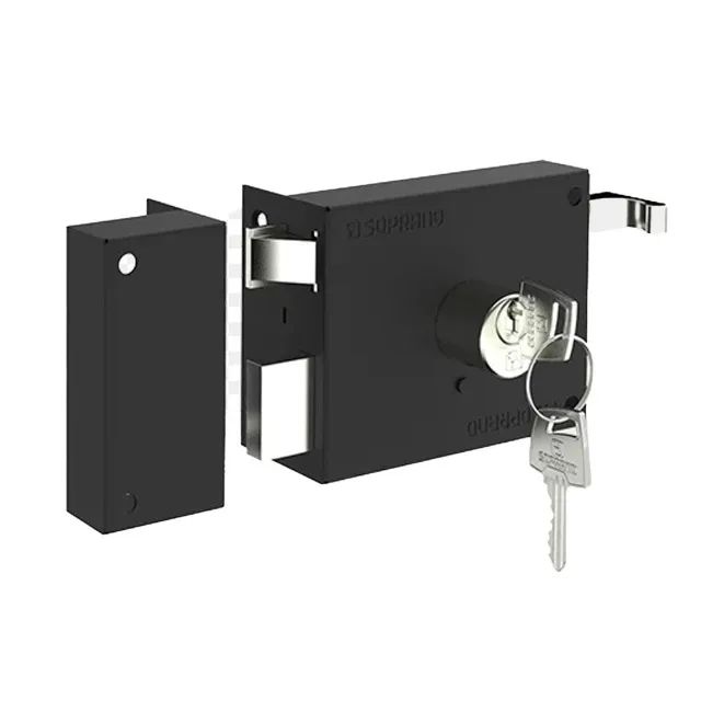 Fechadura Para Portão Sobrepor Preto Soprano - Foto 3