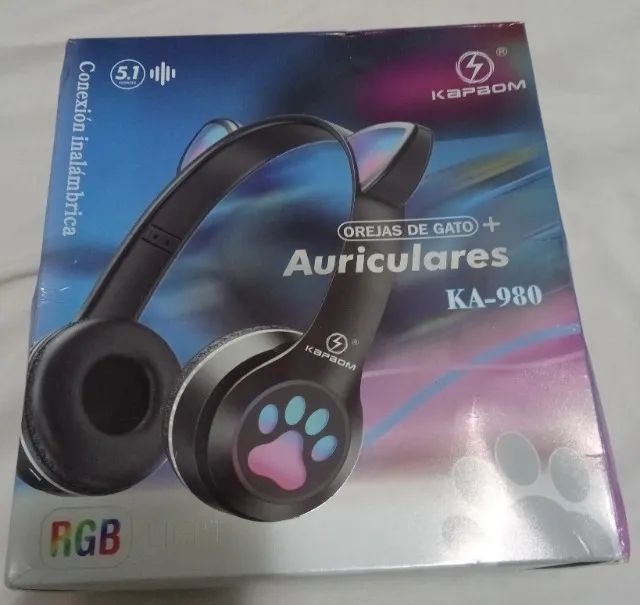 Fone bluetooth RGB gatinha  - Foto 2