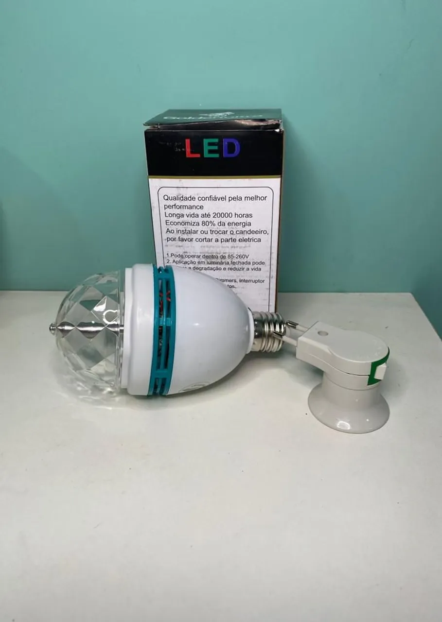 Lâmpada LED Giratória - Efeito Disco Bola